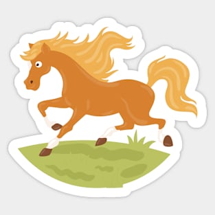 Horse hand Drawn Cartoon Sticker